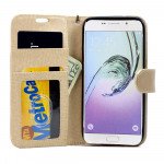 Wholesale Samsung Galaxy S6 Edge Plus Folio Flip Leather Wallet Case with Strap (Champagne Gold)